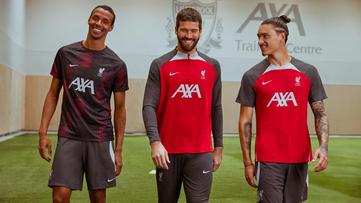 FRESH LOOK: Liverpool stars Alisson Becker, Darwin Nunez and Joel Matip introduce new spring training collection