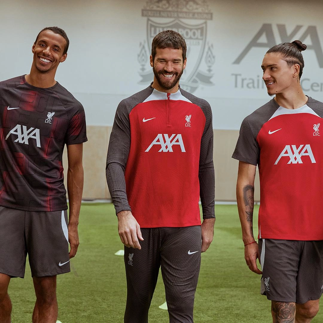 FRESH LOOK: Liverpool stars Alisson Becker, Darwin Nunez and Joel Matip introduce new spring training collection