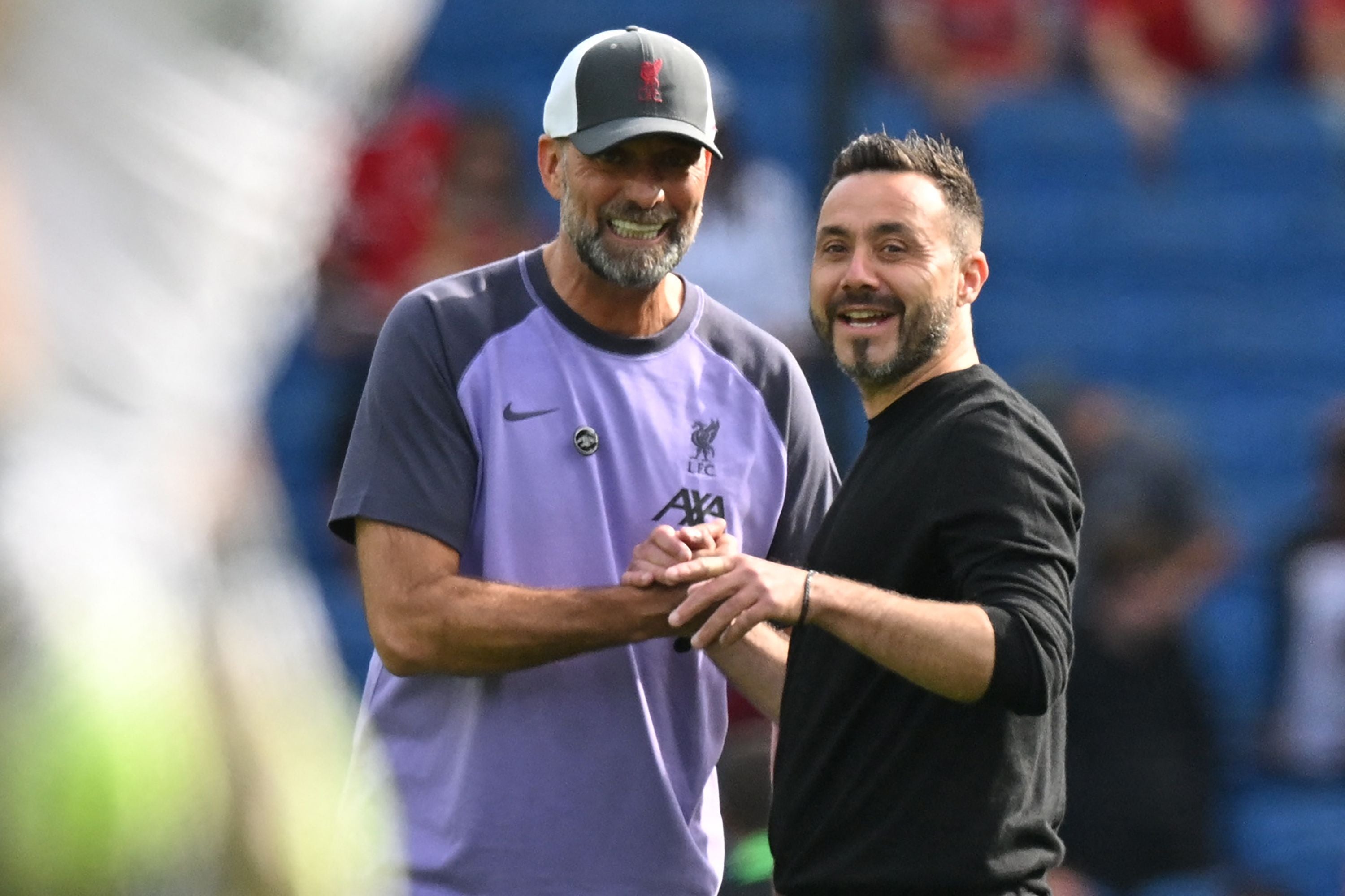 Roberto De Zerbi brings out Jurgen Klopp's softer side in  Brighton-Liverpool love-in | The Independent