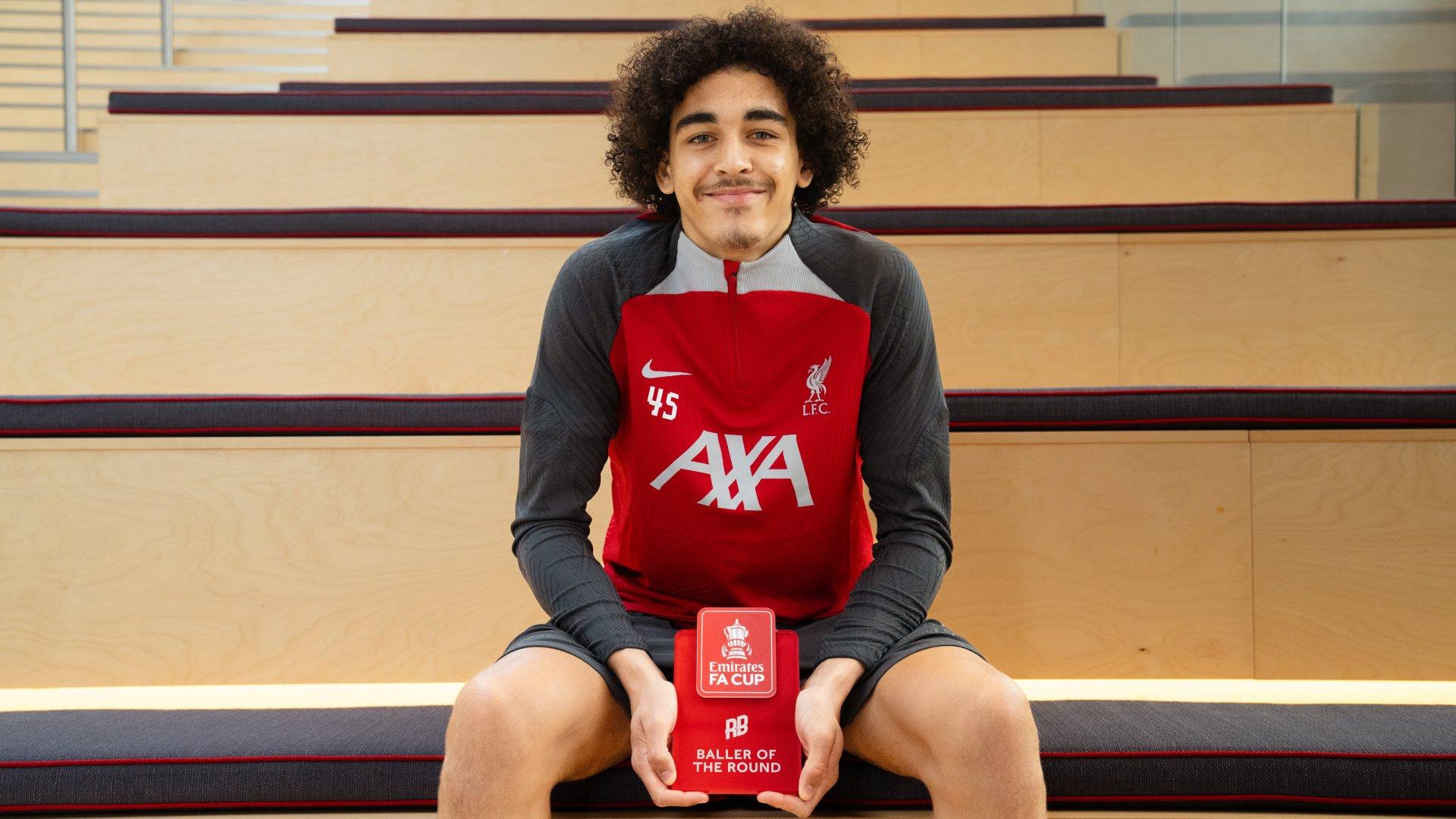 Jayden Danns wins FA Cup 'Baller of the Round' award - Liverpool FC