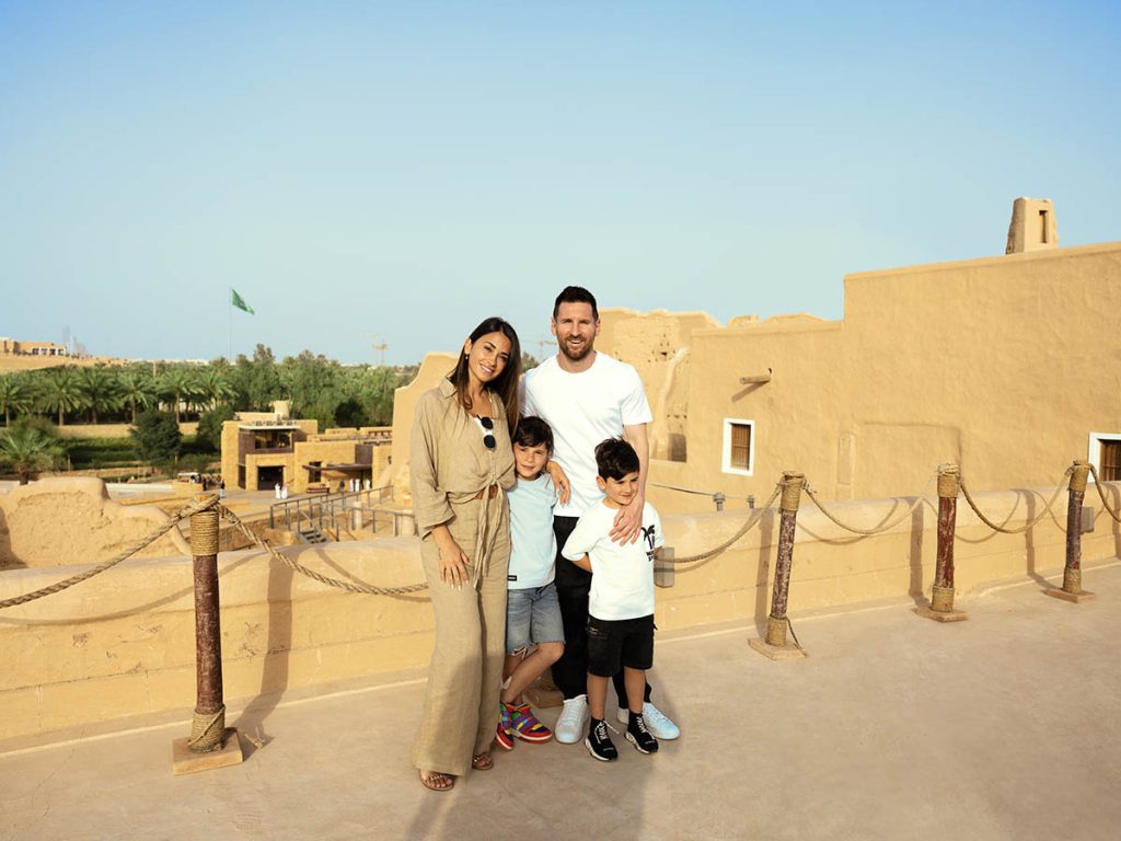 Viaje de la familia Messi a Riad: Diriyah