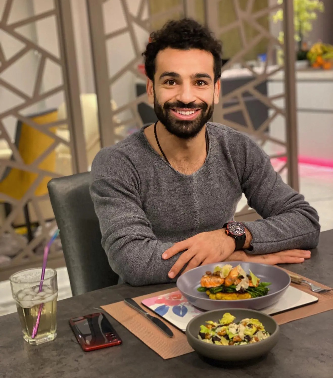 Light meals and plenty of vegetables are key to Salah's success