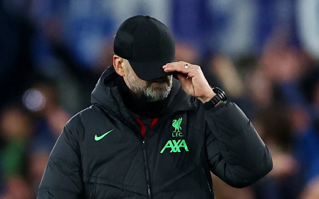 Jurgen Klopp makes top-four admission as Liverpool suffer painful  Merseyside derby defeat | Evening Standard