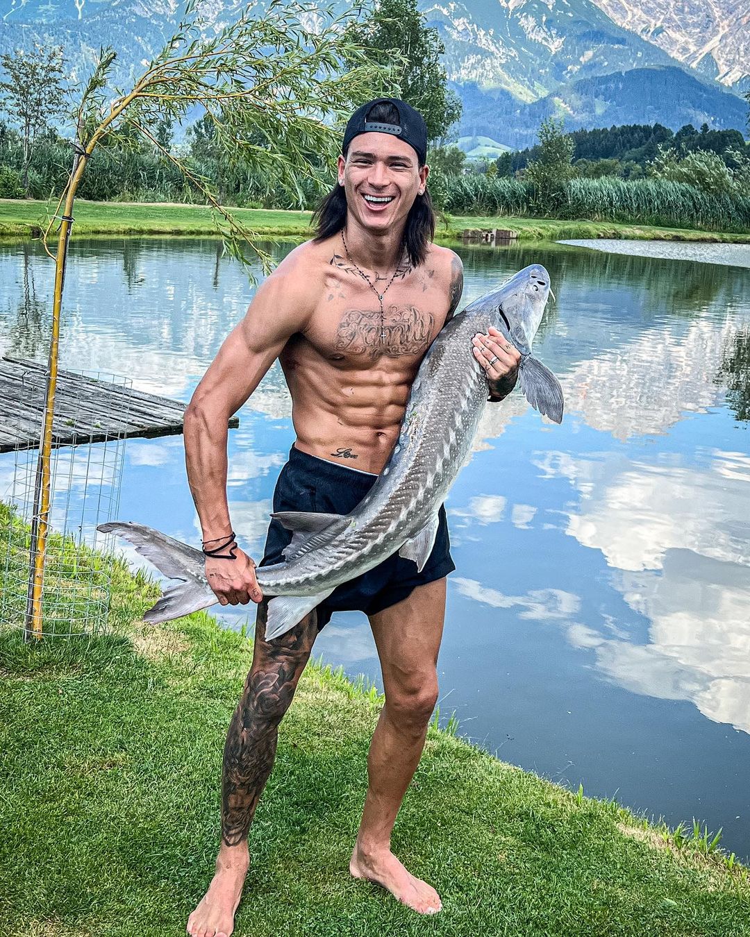 Nunez showed off his huge catch and incredible physique