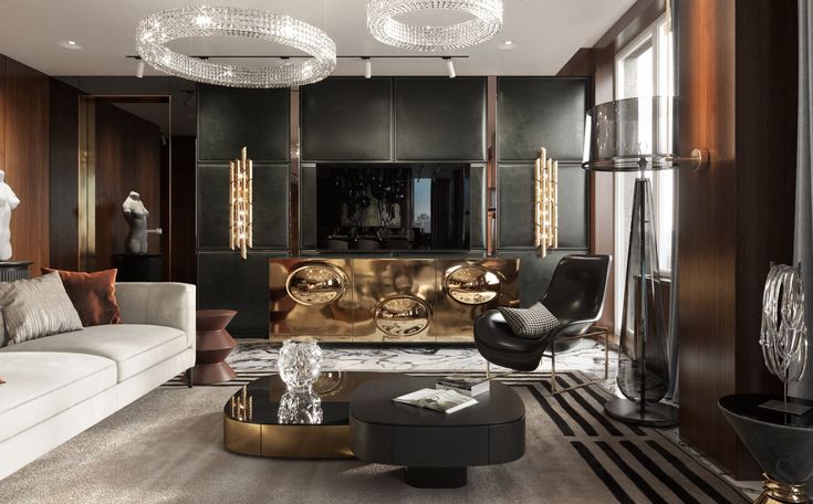 Портфолио: Апартаменты в Нью-Йорке | Дизайн интерьера люкс, Идеи интерьера,  Роскошная гостиная